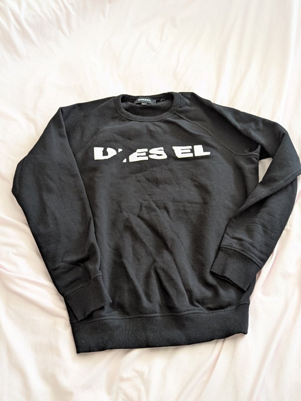 Diesel Black Broken Logo Sweatshirt Size S